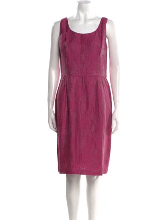 Armani Collezioni Scoop Neck Knee-Length Dress