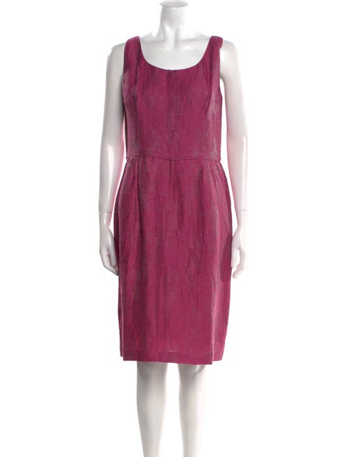 Armani Collezioni Scoop Neck Knee-Length Dress