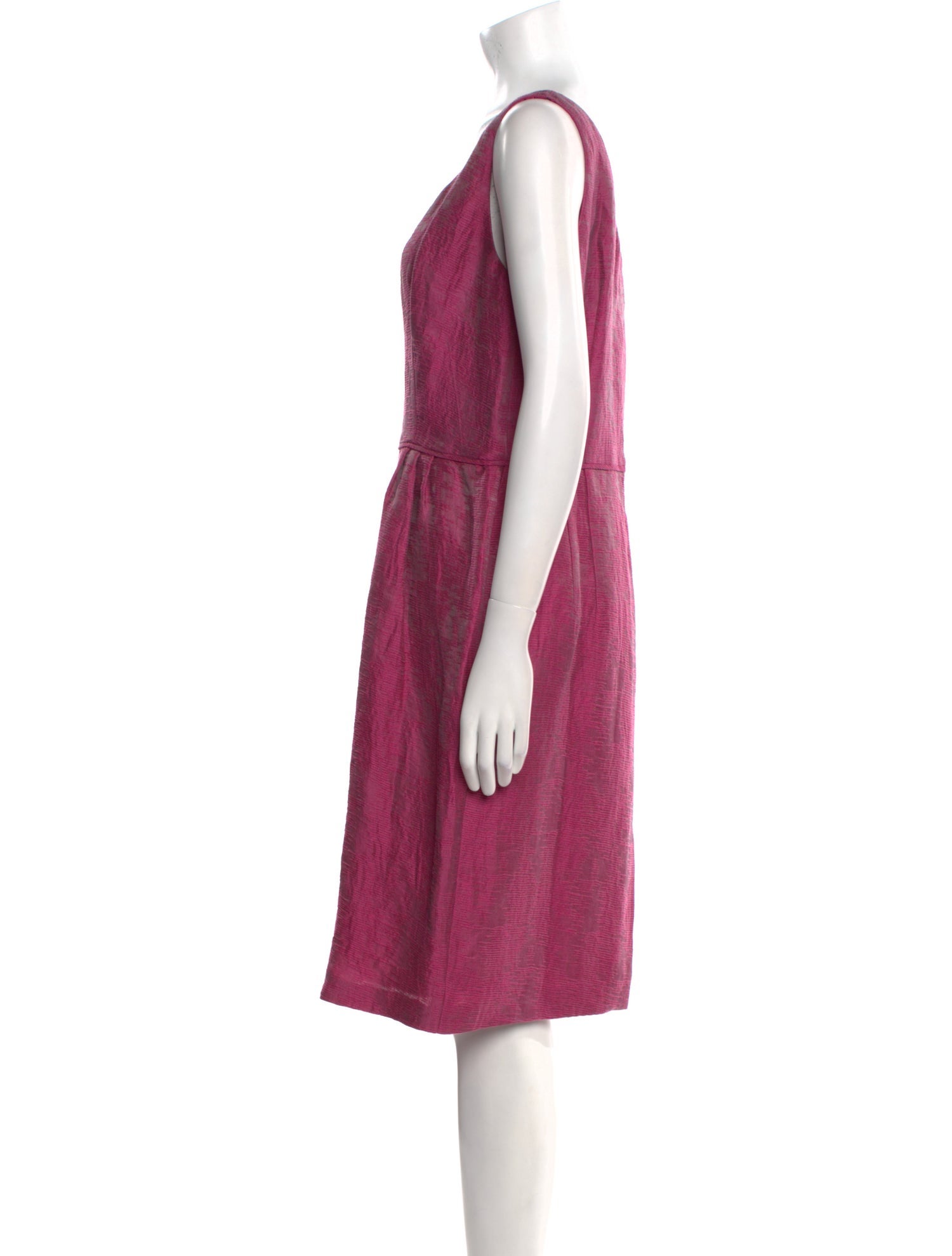 Armani Collezioni Scoop Neck Knee-Length Dress