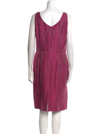 Armani Collezioni Scoop Neck Knee-Length Dress
