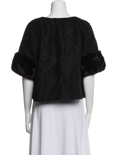 Armani Collezioni Wool Tweed Pattern Fur Jacket