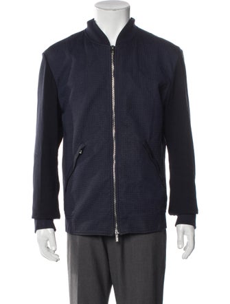 Armani Collezioni Plaid Print Bomber Jacket