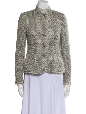 Armani Collezioni Virgin Wool Printed Blazer