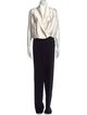 Armani Collezioni Virgin Wool Colorblock Pattern Jumpsuit