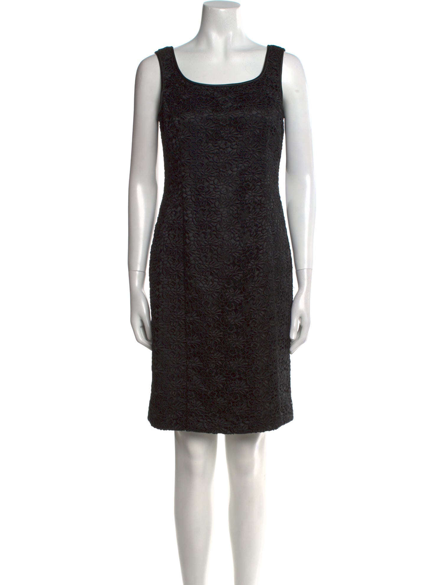 Armani Collezioni Scoop Neck Knee-Length Dress