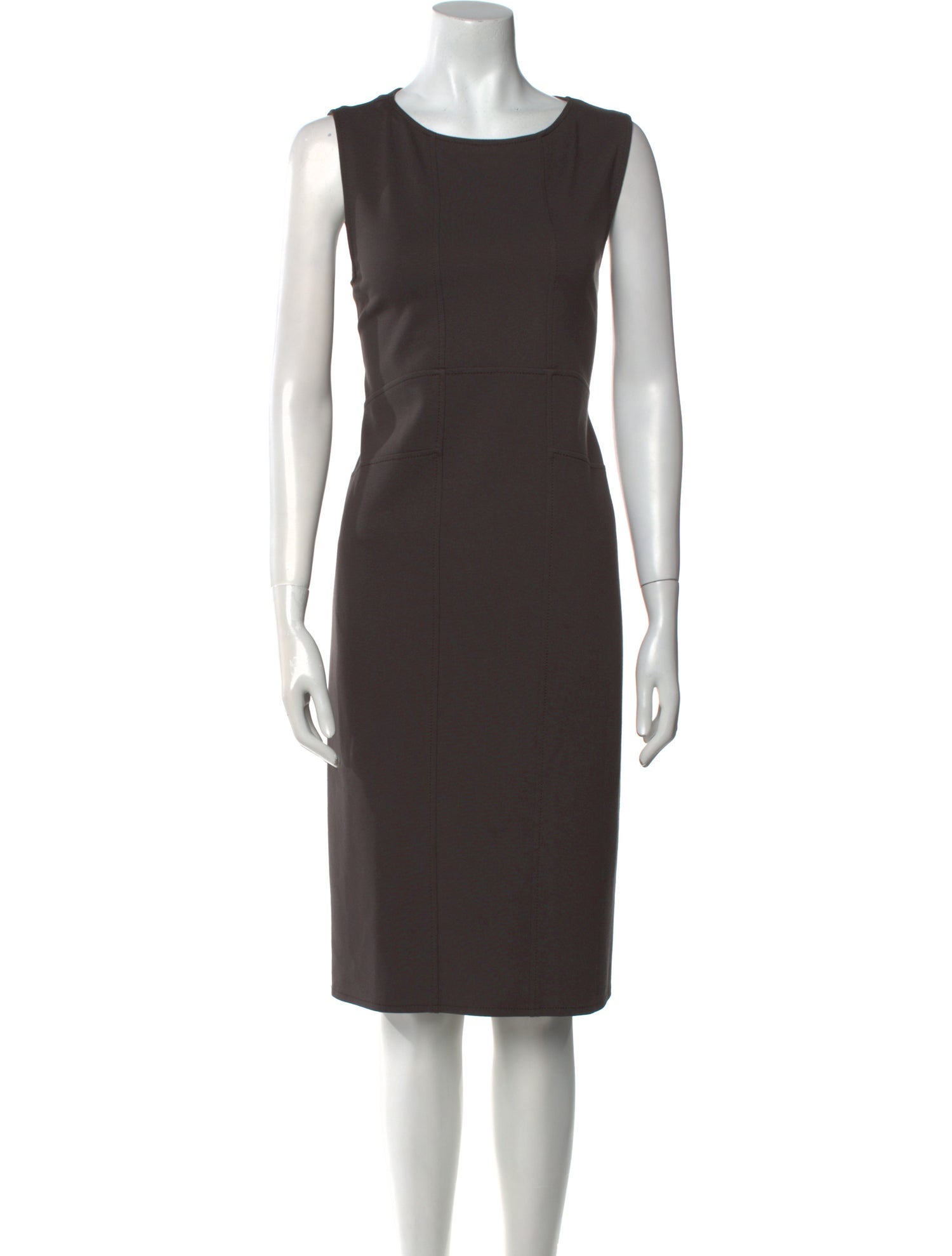 Armani Collezioni Scoop Neck Midi Length Dress