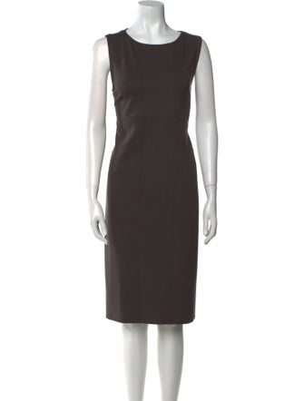 Armani Collezioni Scoop Neck Midi Length Dress