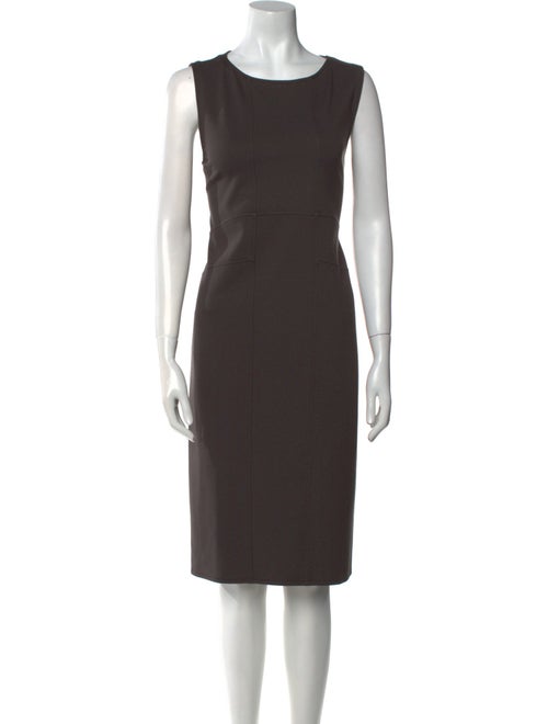 Armani Collezioni Scoop Neck Midi Length Dress
