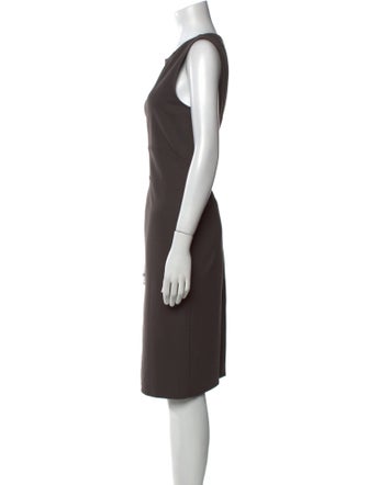 Armani Collezioni Scoop Neck Midi Length Dress