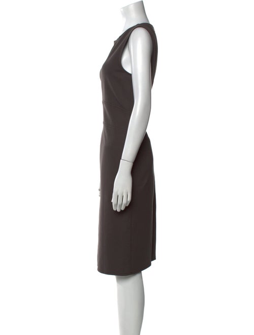 Armani Collezioni Scoop Neck Midi Length Dress