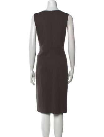 Armani Collezioni Scoop Neck Midi Length Dress