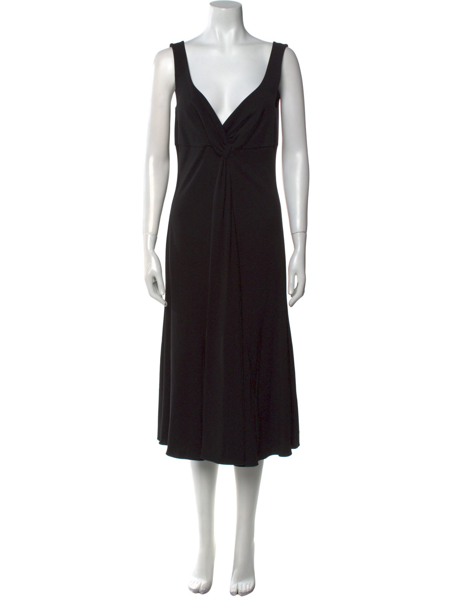 Armani Collezioni V-Neck Midi Length Dress