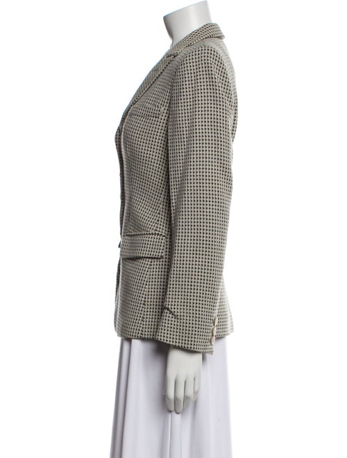 Armani Collezioni Virgin Wool Houndstooth Print Blazer