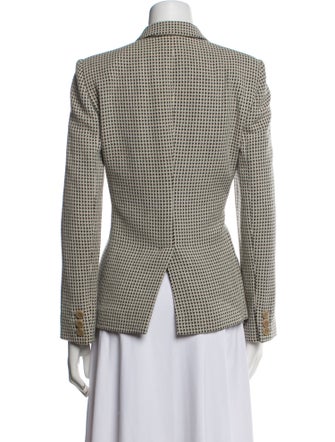 Armani Collezioni Virgin Wool Houndstooth Print Blazer
