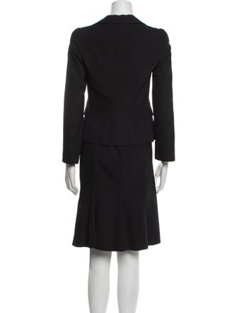 Armani Collezioni Virgin Wool Printed Skirt Suit