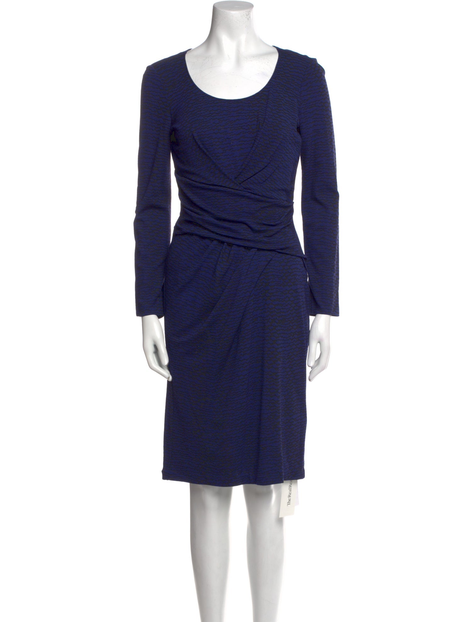 Armani Collezioni Scoop Neck Knee-Length Dress