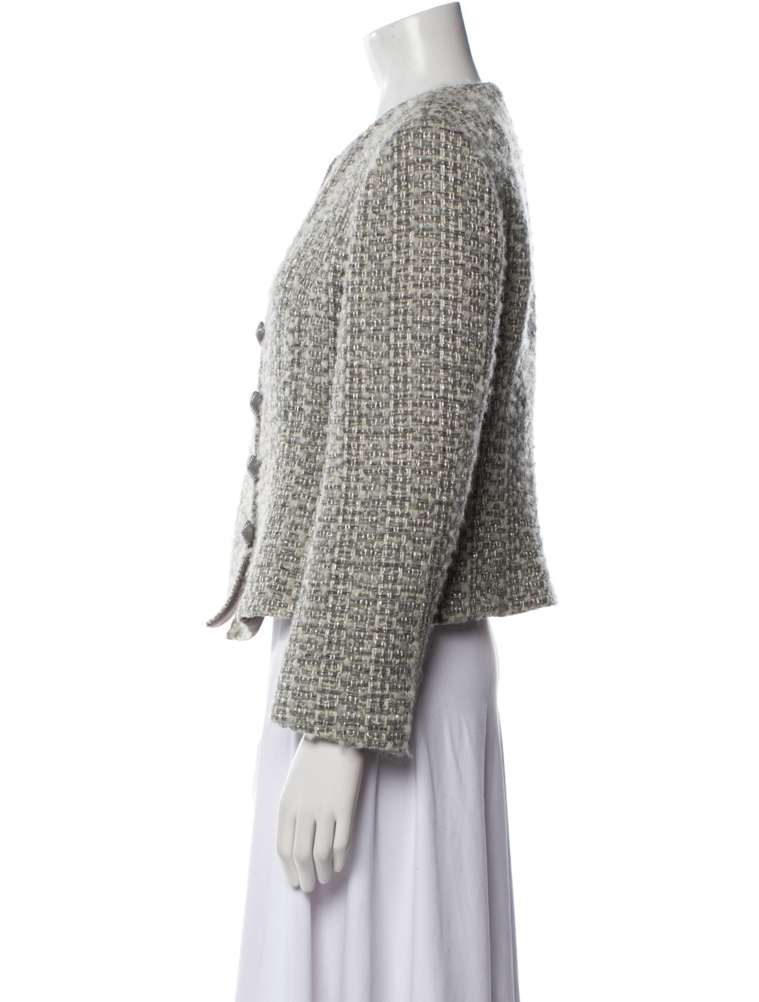 Armani Collezioni Virgin Wool Tweed Pattern Evening Jacket