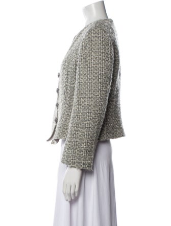 Armani Collezioni Virgin Wool Tweed Pattern Evening Jacket