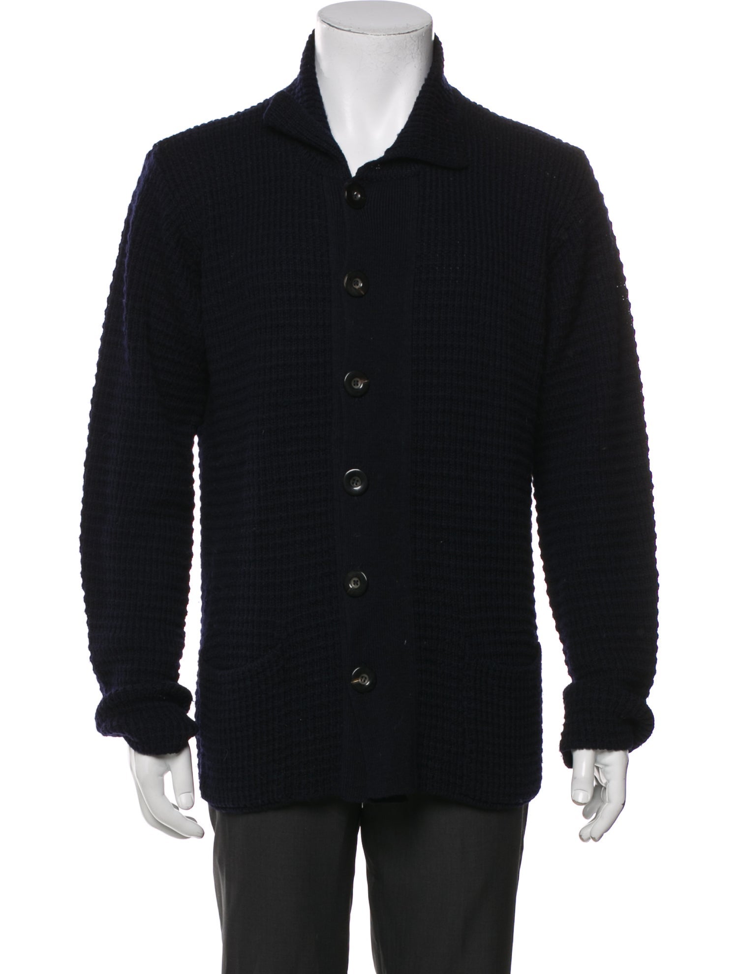 Armani Collezioni Virgin Wool Collar Cardigan