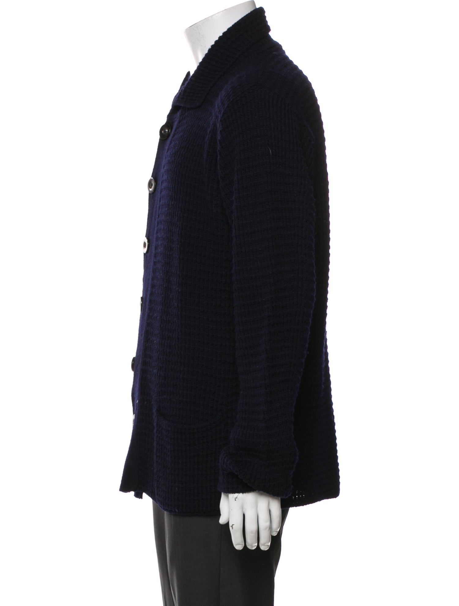 Armani Collezioni Virgin Wool Collar Cardigan