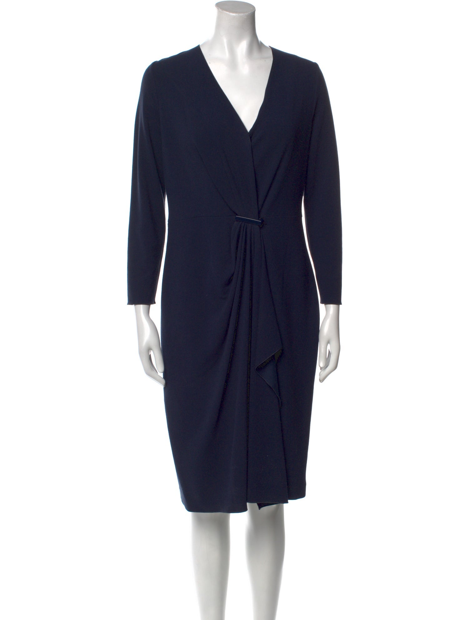 Armani Collezioni V-Neck Midi Length Dress