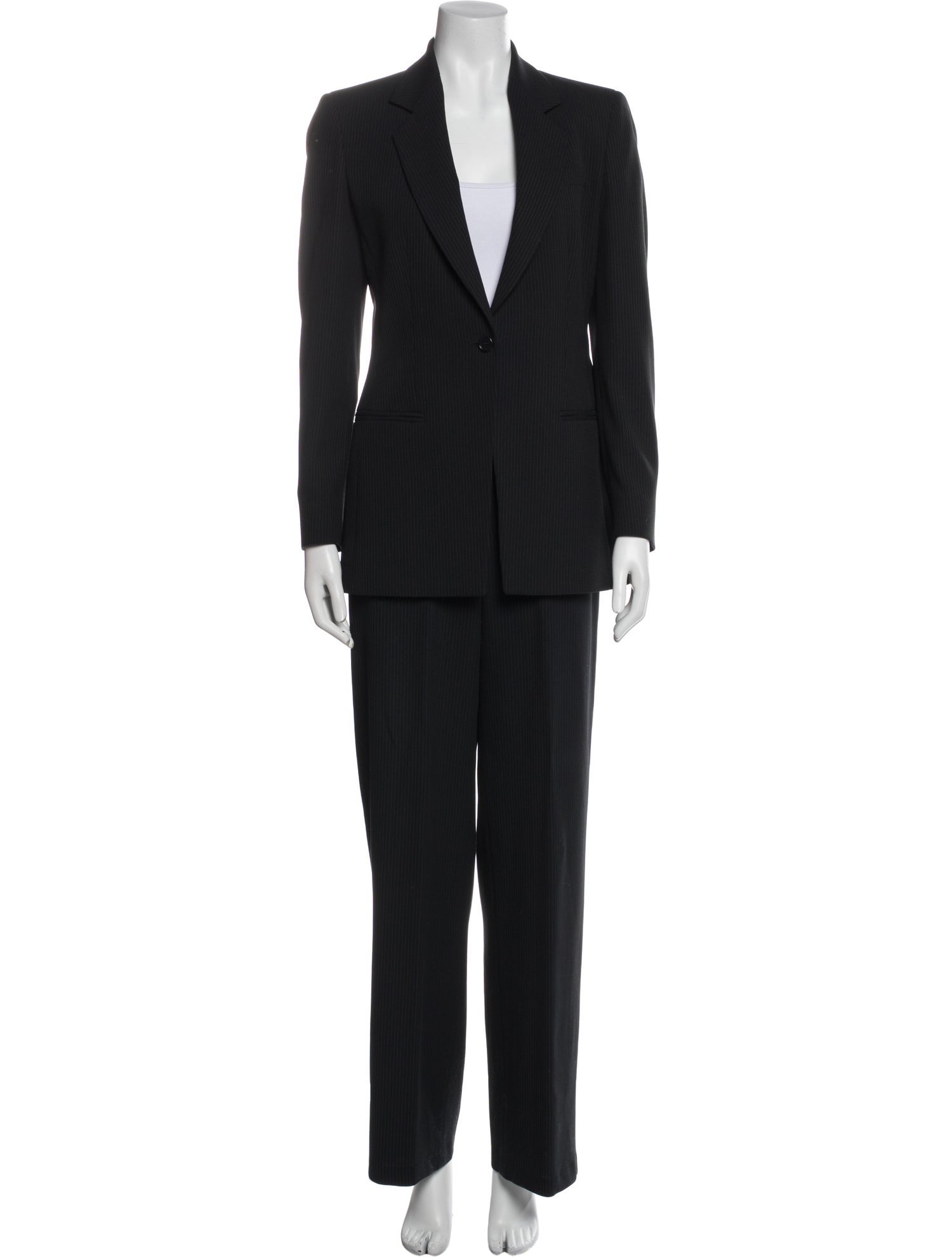 Armani Collezioni Virgin Wool Printed Pantsuit