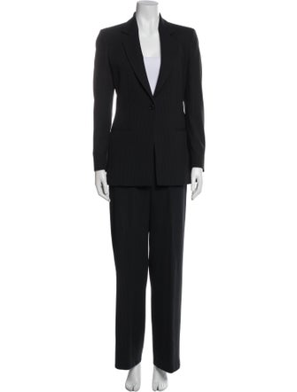 Armani Collezioni Virgin Wool Printed Pantsuit