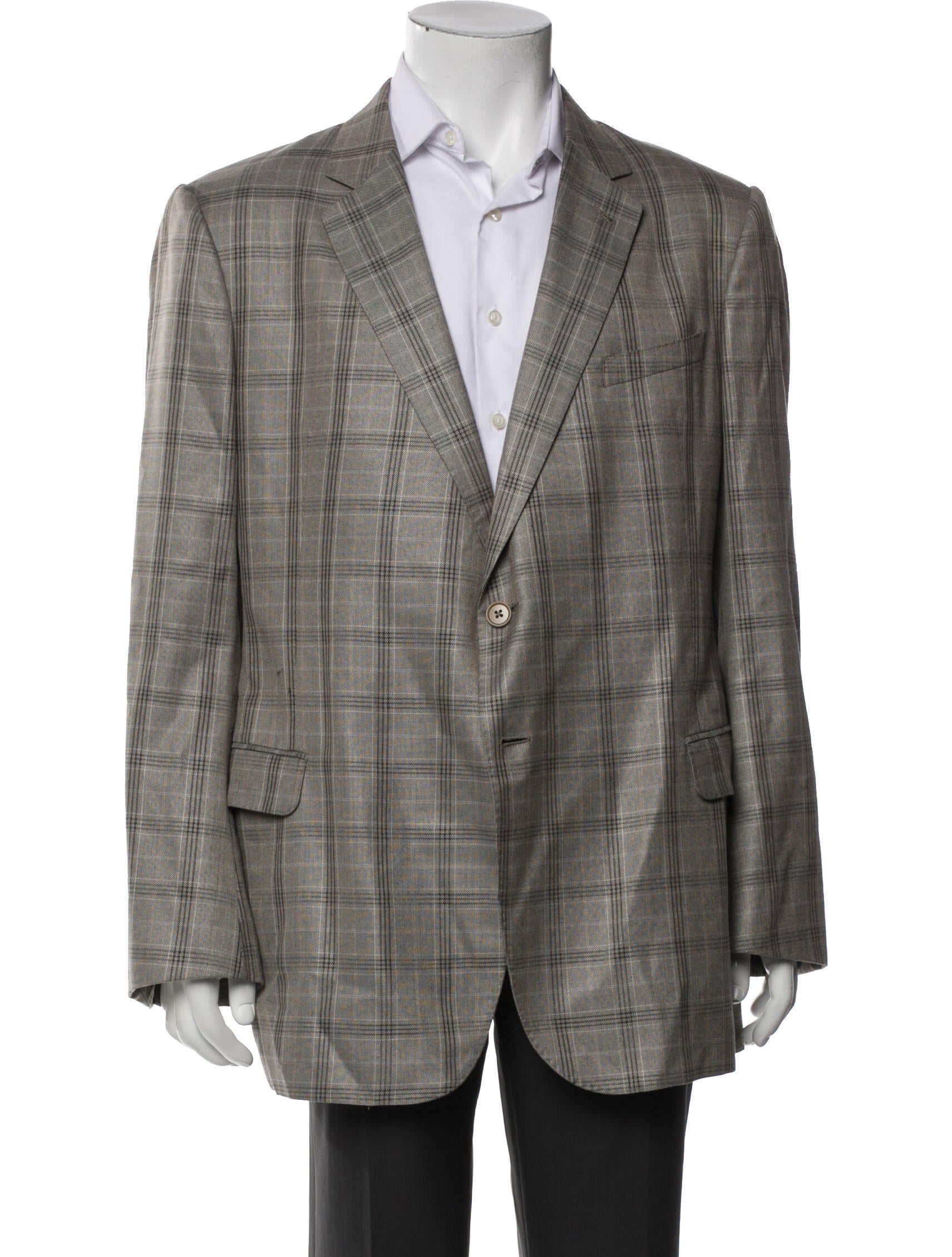 Armani Collezioni Plaid Print Blazer