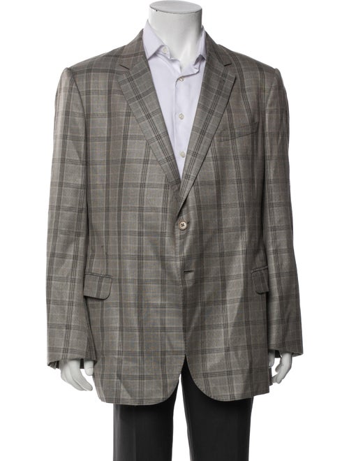 Armani Collezioni Plaid Print Blazer