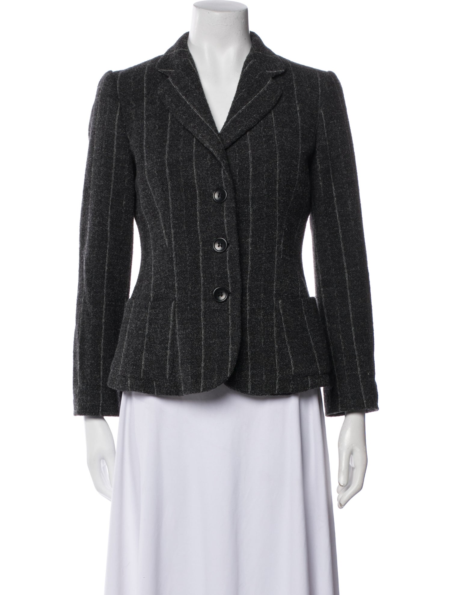 Armani Collezioni Virgin Wool Striped Blazer