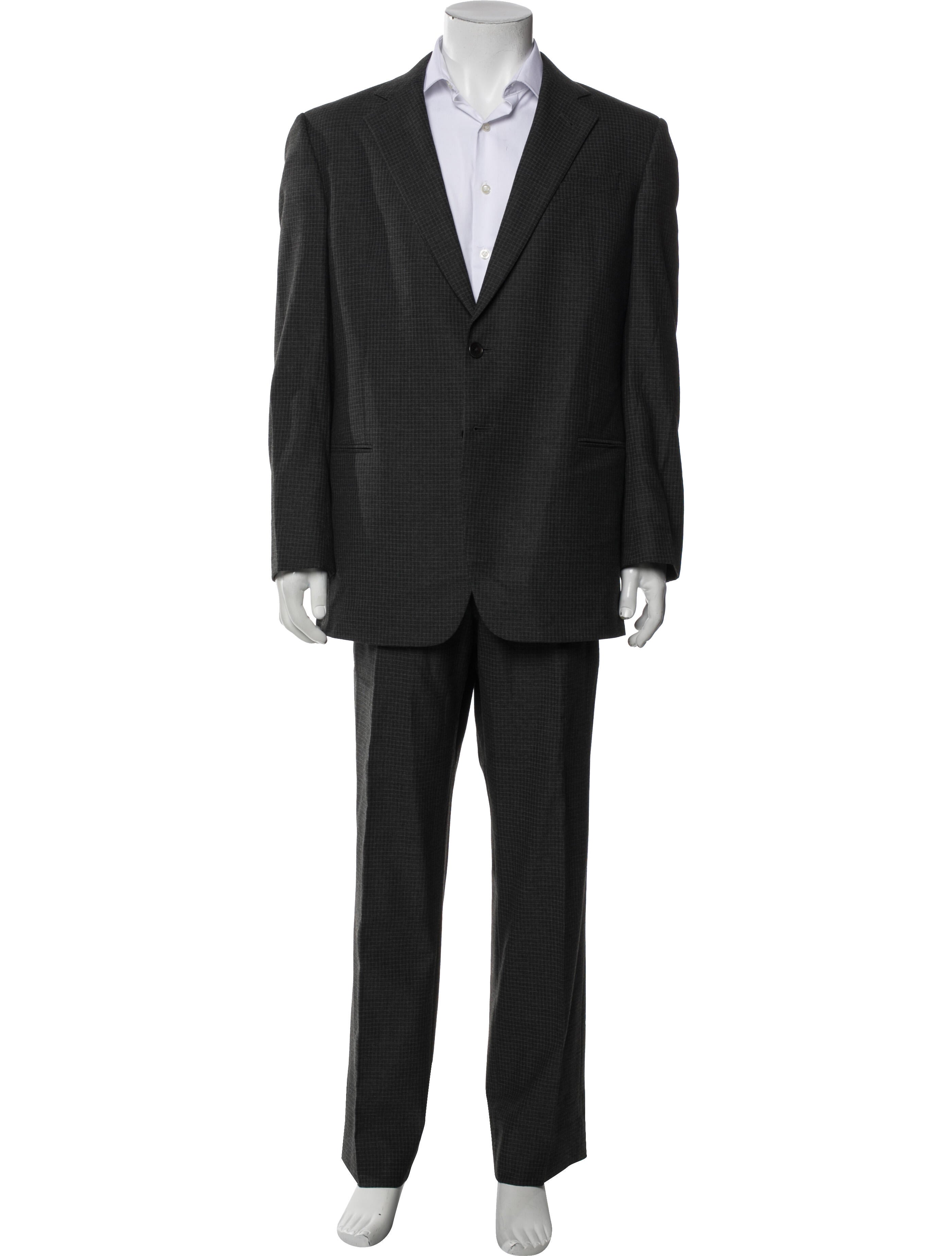 Armani Collezioni Plaid Print Two-Piece Suit