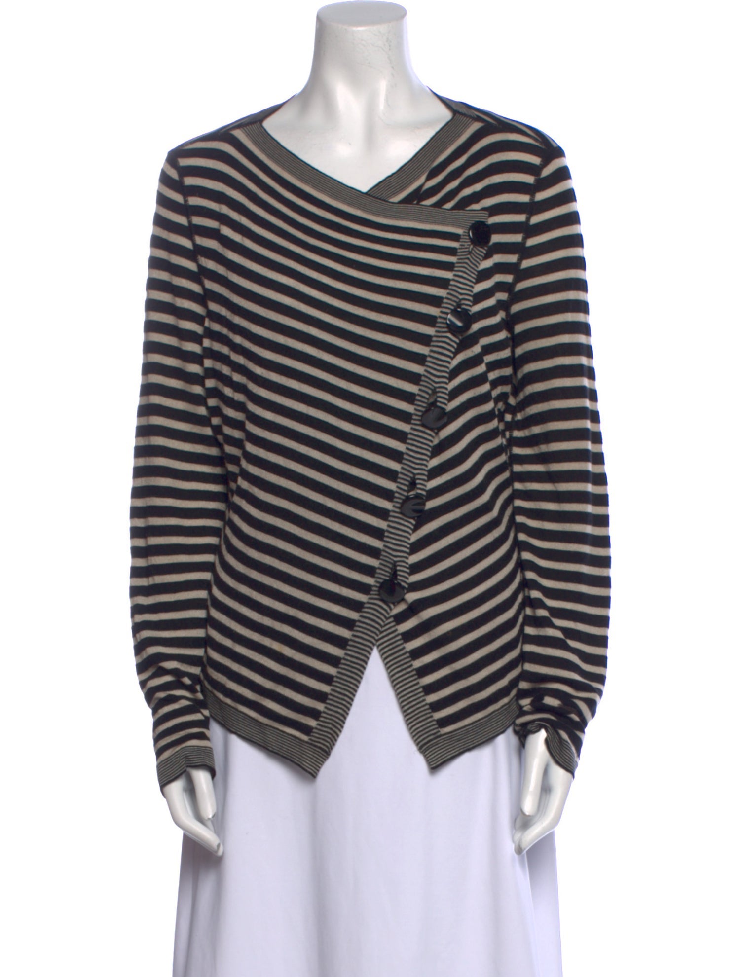 Armani Collezioni Striped Cowl Neck Sweater
