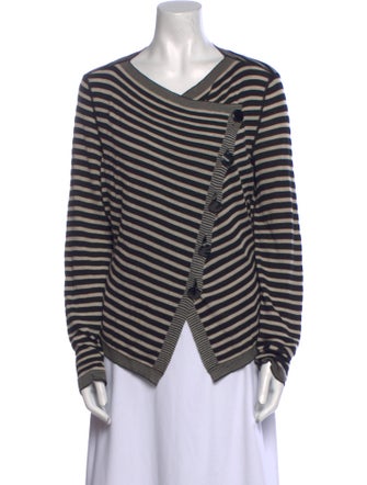Armani Collezioni Striped Cowl Neck Sweater