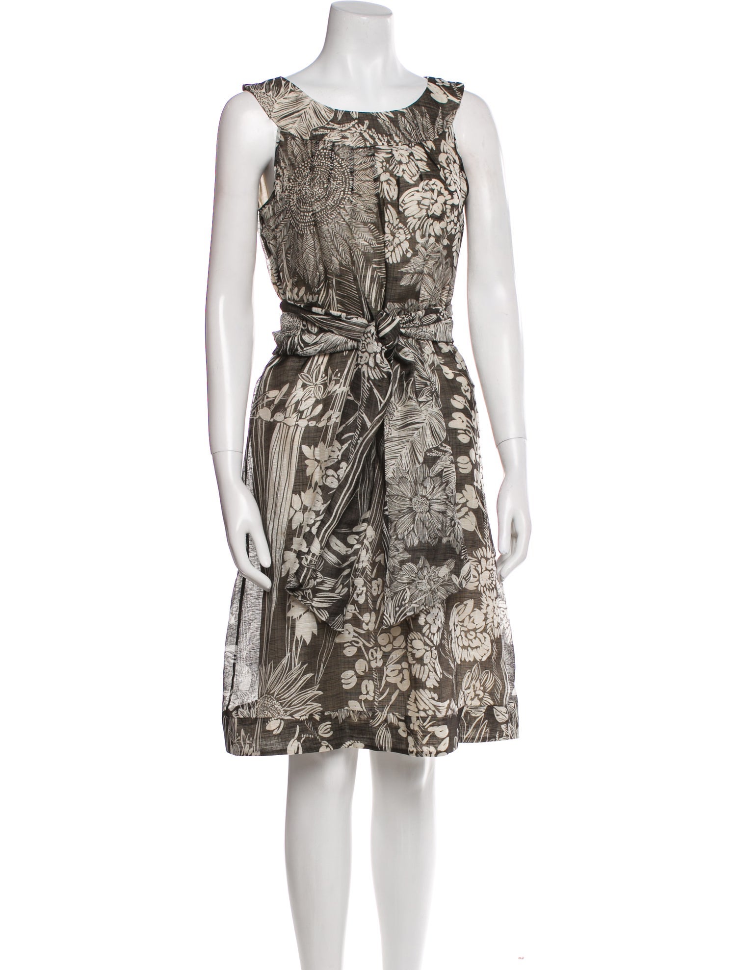 Armani Collezioni Linen Knee-Length Dress