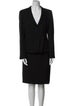 Armani Collezioni Wool Pleated Accents Skirt Suit