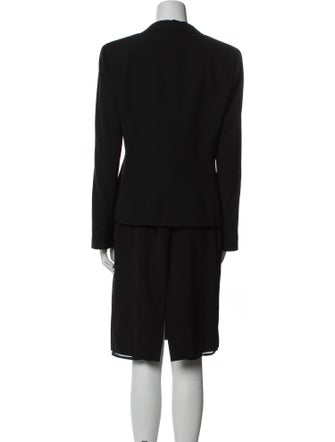 Armani Collezioni Wool Pleated Accents Skirt Suit
