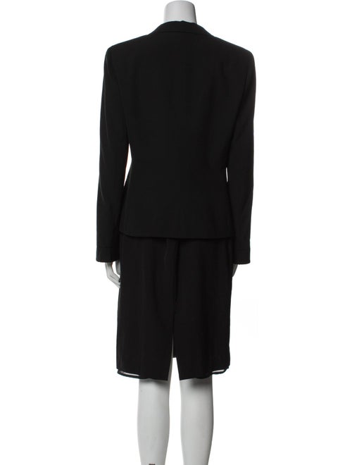 Armani Collezioni Wool Pleated Accents Skirt Suit