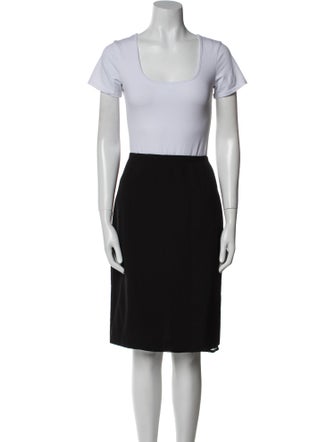 Armani Collezioni Wool Pleated Accents Skirt Suit