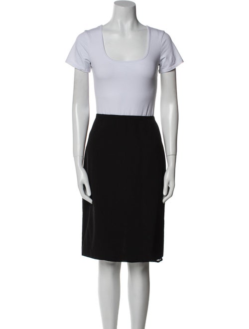 Armani Collezioni Wool Pleated Accents Skirt Suit