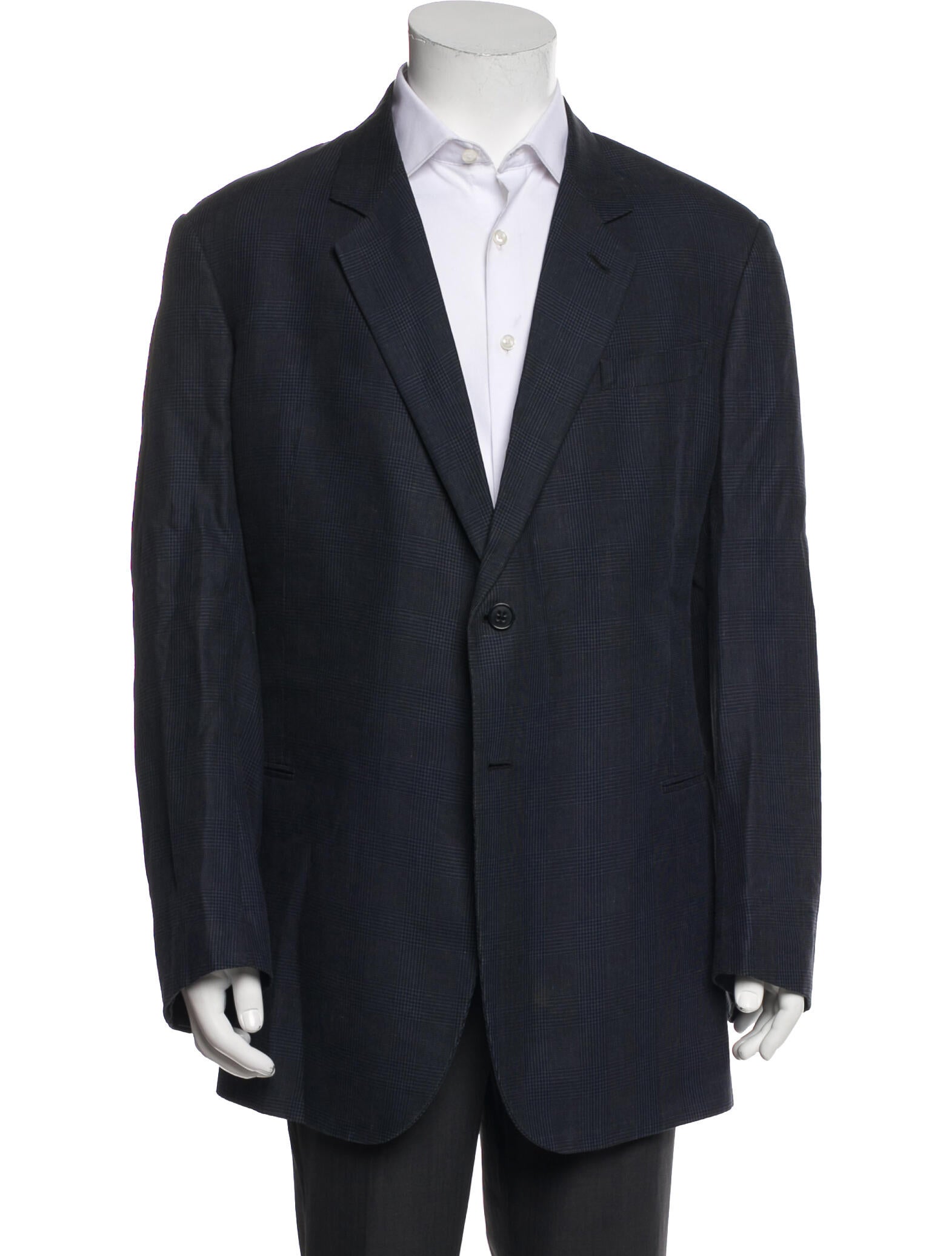 Armani Collezioni Plaid Print Blazer