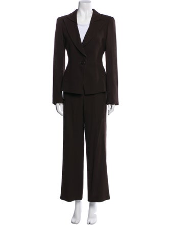 Armani Collezioni Virgin Wool Ruffle Embellishment Pant Set
