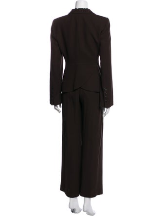 Armani Collezioni Virgin Wool Ruffle Embellishment Pant Set