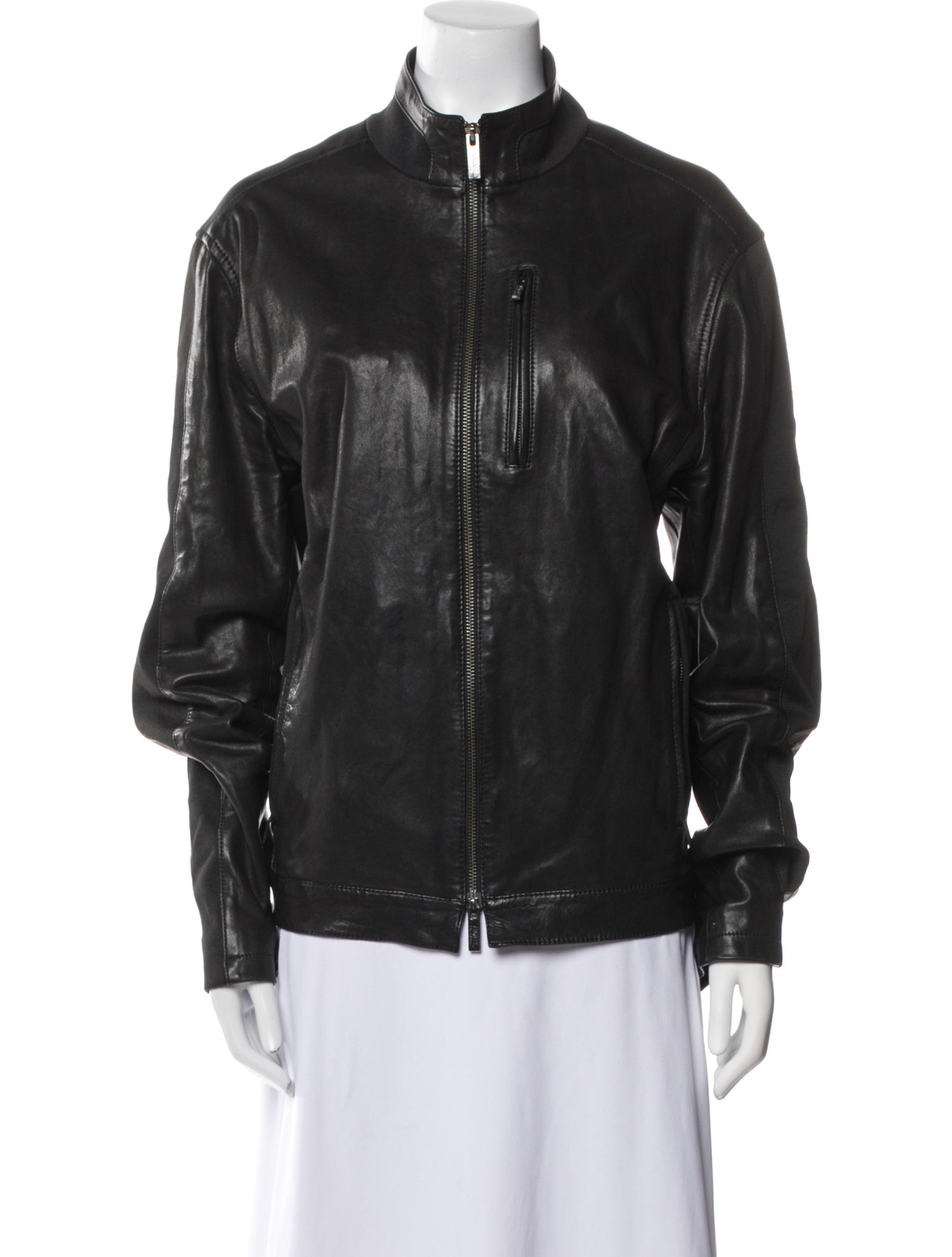Armani Collezioni Leather Bomber Jacket