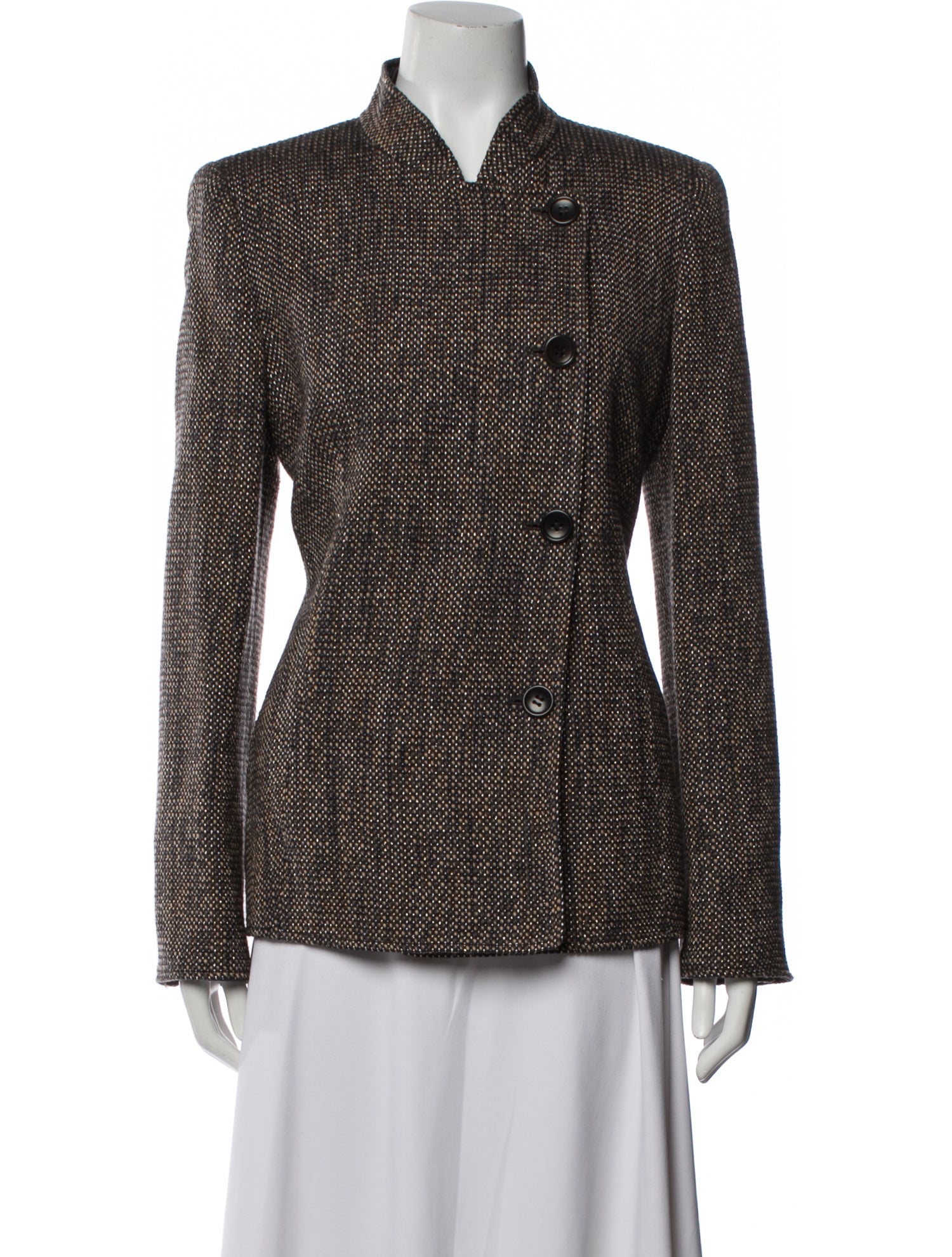 Armani Collezioni Virgin Wool Printed Blazer