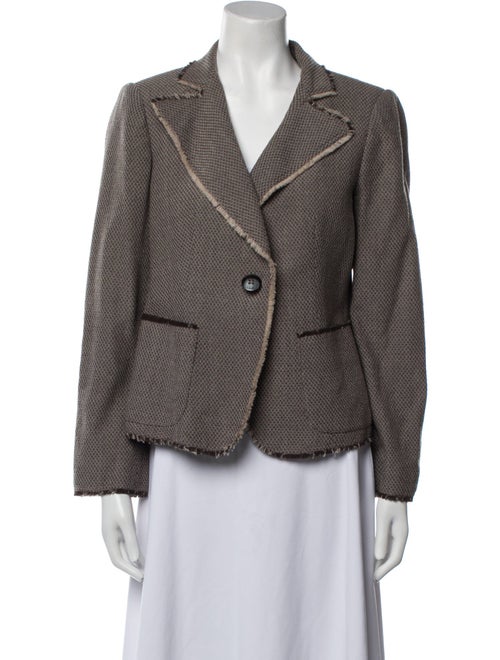 Armani Collezioni Wool Tweed Pattern Blazer