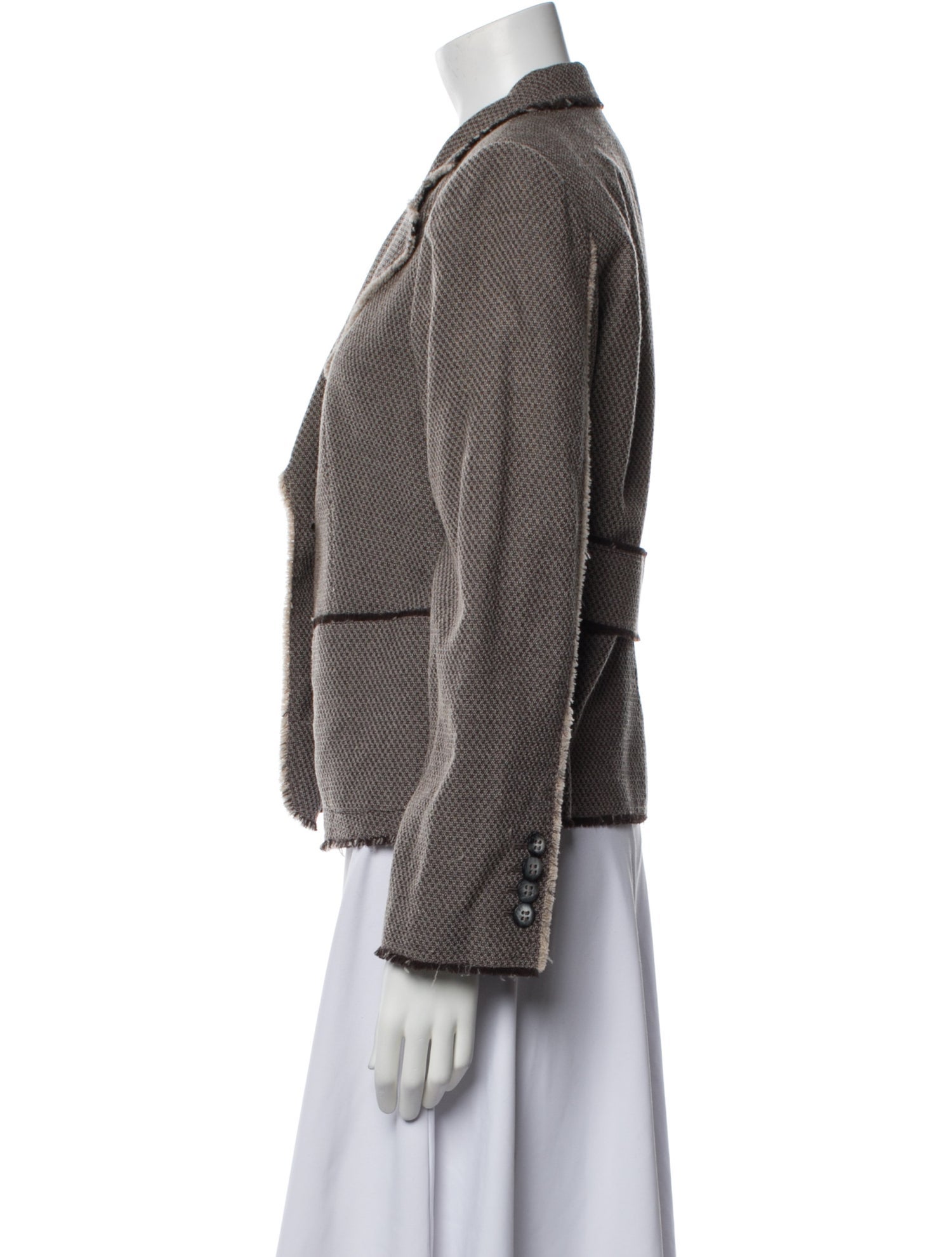 Armani Collezioni Wool Tweed Pattern Blazer