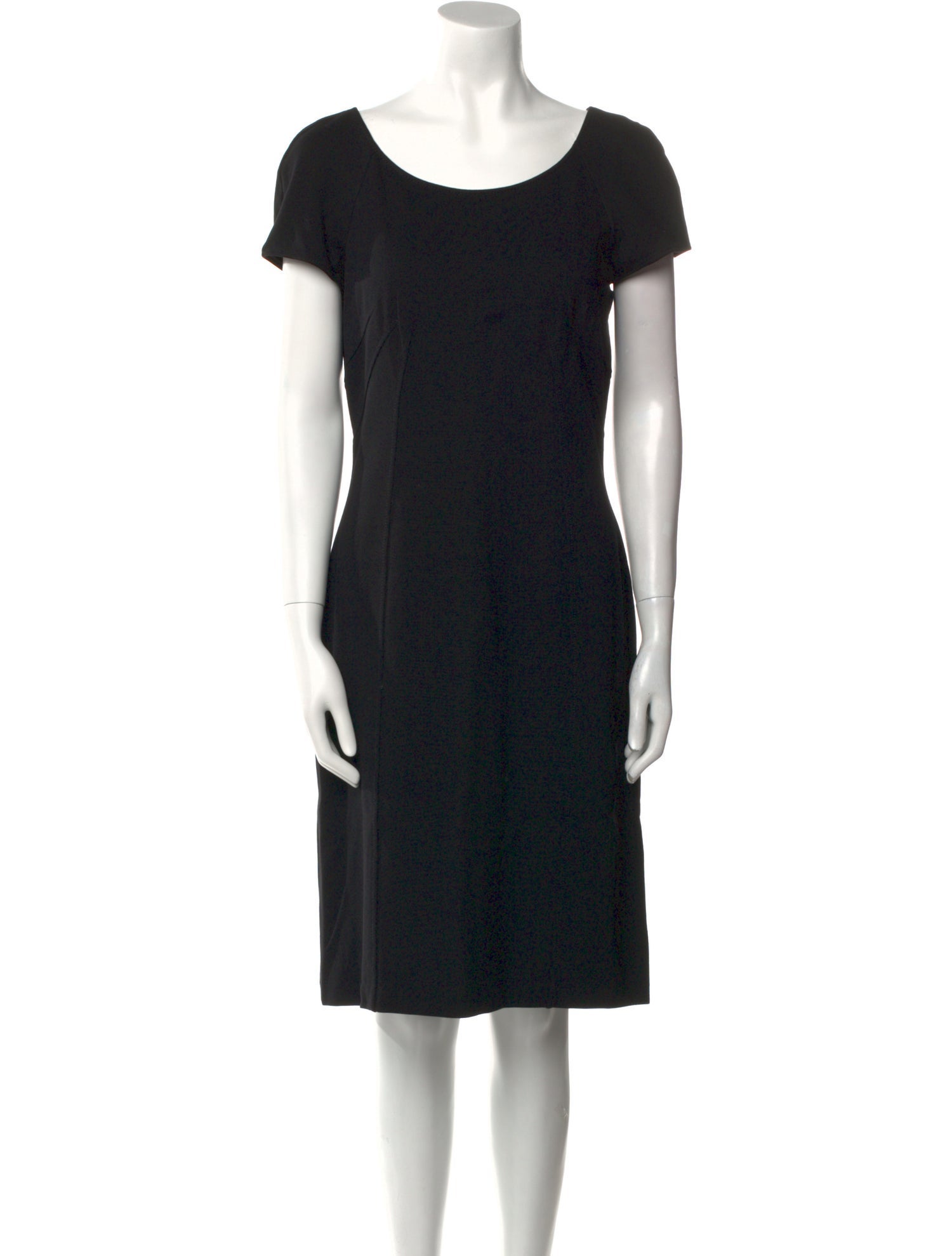 Armani Collezioni Scoop Neck Knee-Length Dress