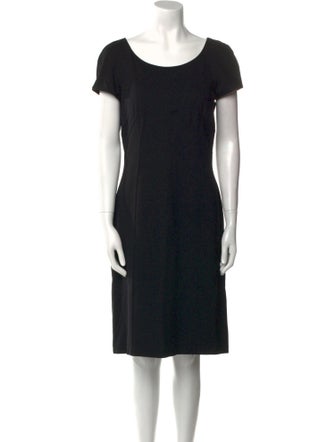 Armani Collezioni Scoop Neck Knee-Length Dress
