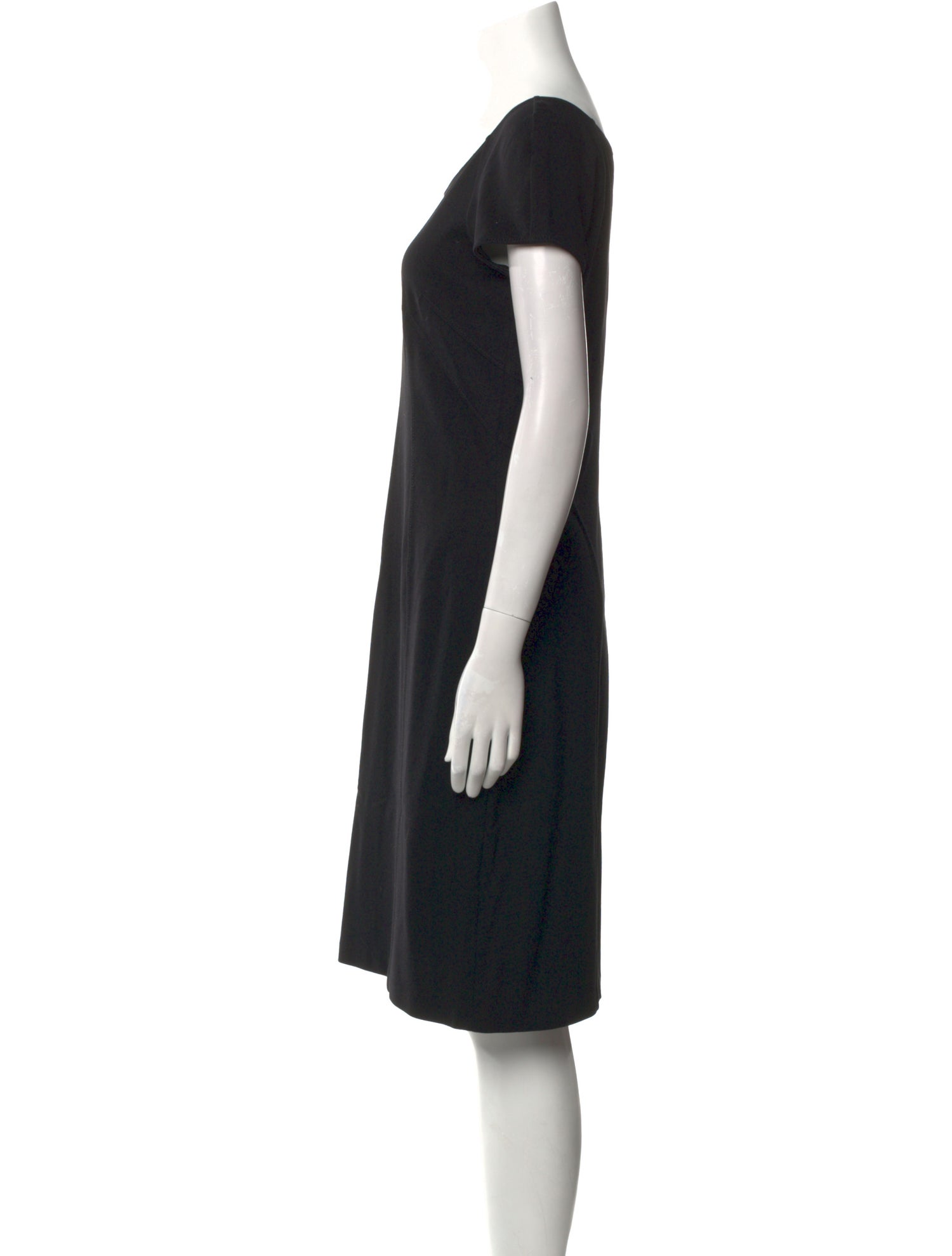 Armani Collezioni Scoop Neck Knee-Length Dress