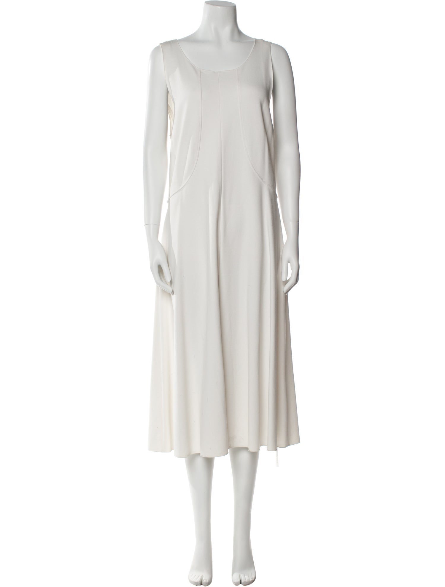 Armani Collezioni Scoop Neck Midi Length Dress